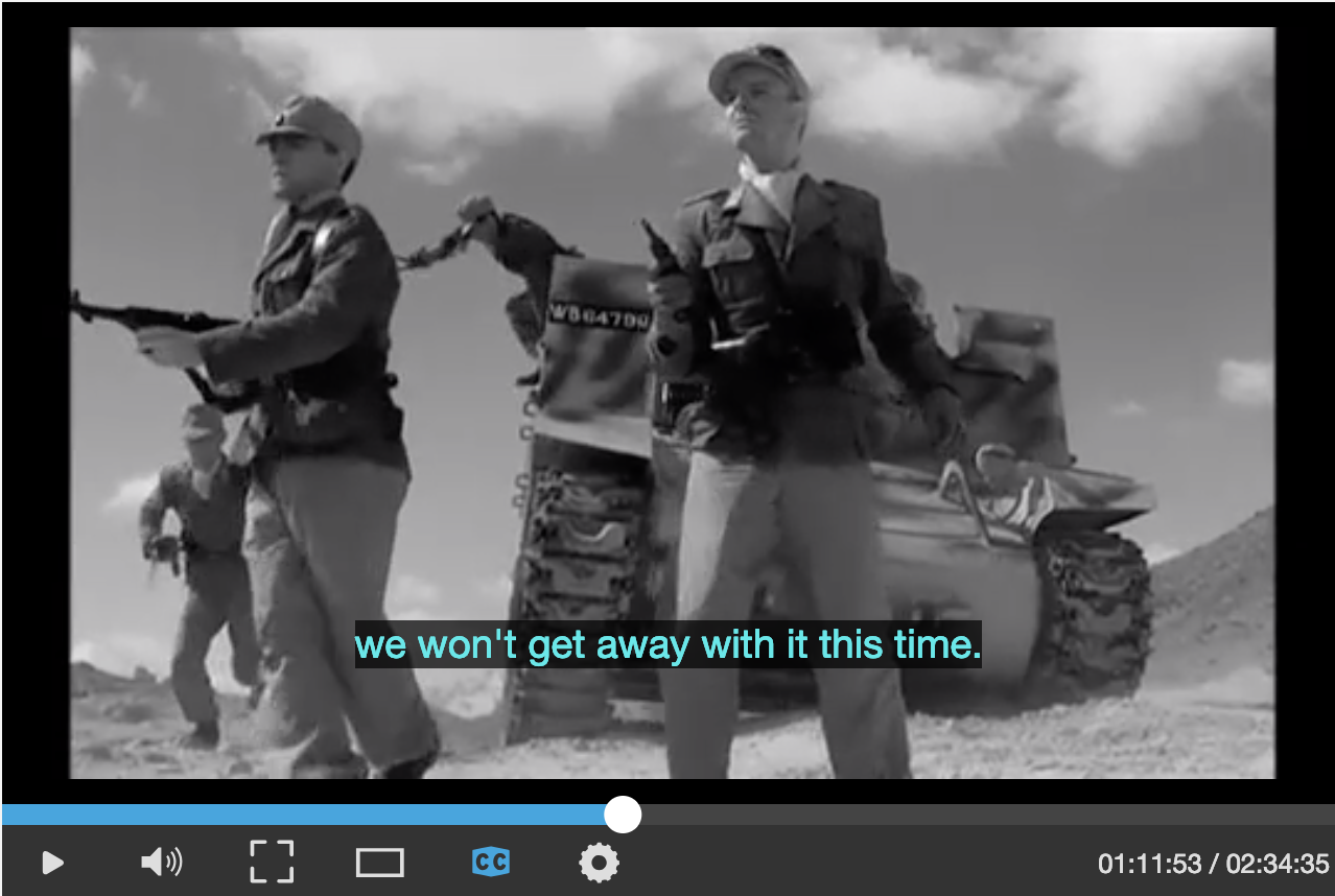 Example of subtitles in a video