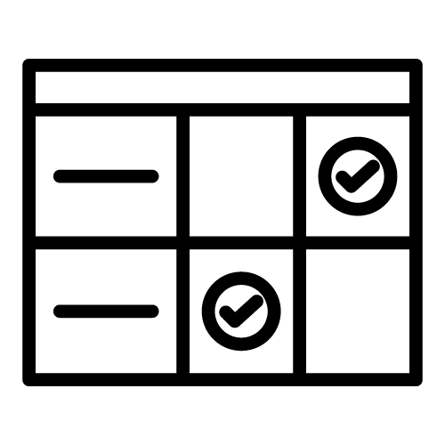 Rubric Grid icon with ticks