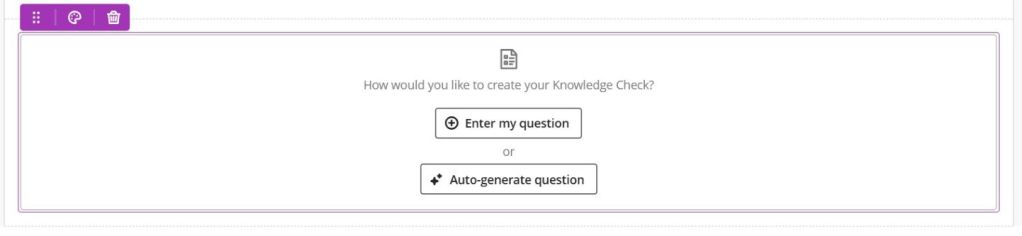 'Enter my question' or 'Auto-generate question' options shown.