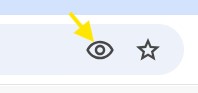 Third-party cookies eye icon, with cookies enabled in Chrome browser.